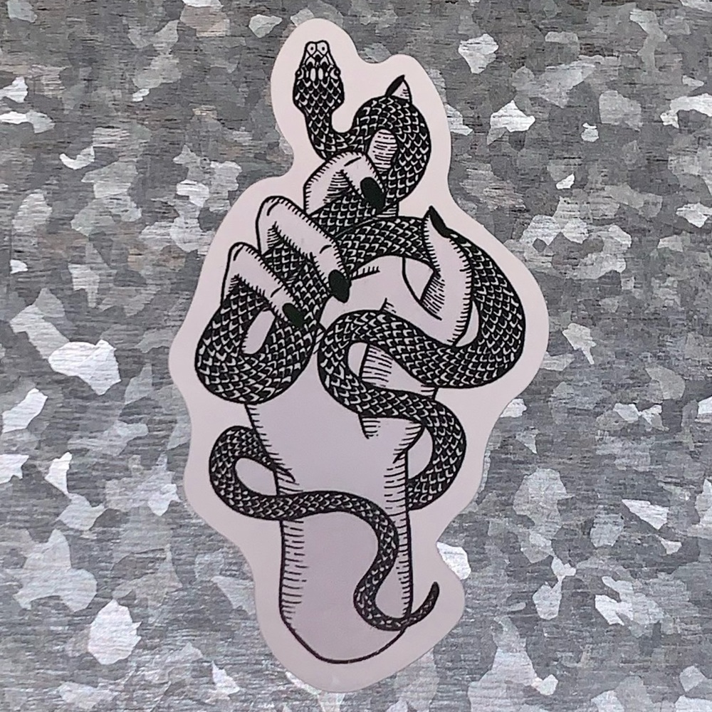 Snake Illustration Goth Waterproof Vinyl Sticker